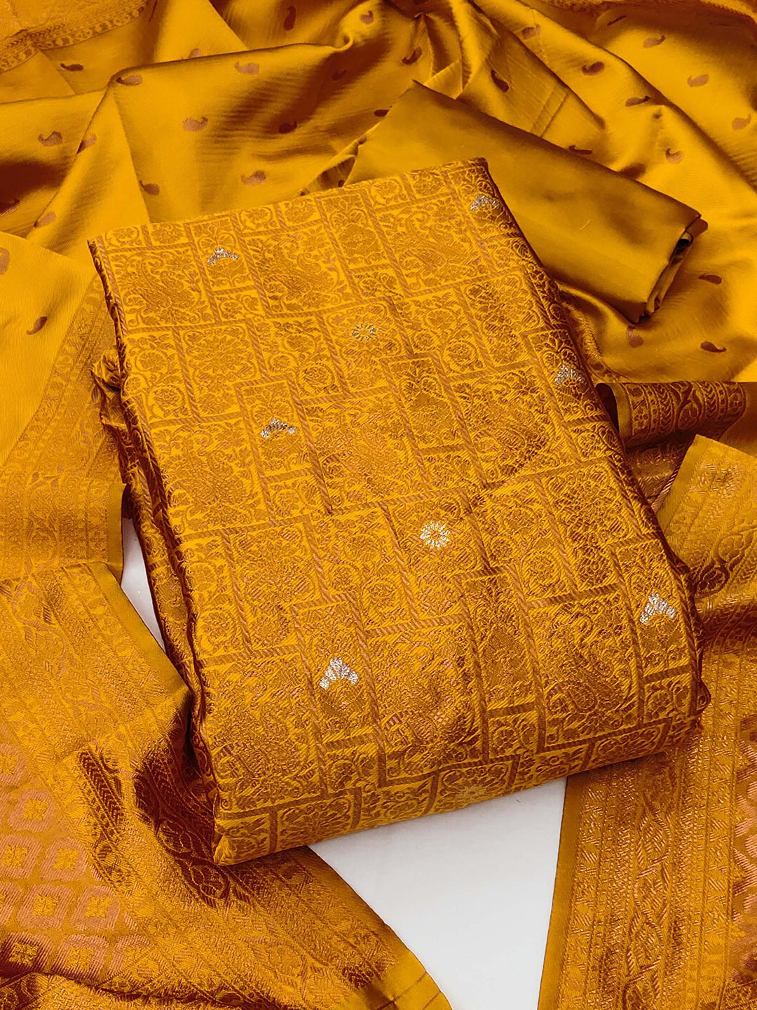 

SAINOOR Unstitched Dress Material, Mustard