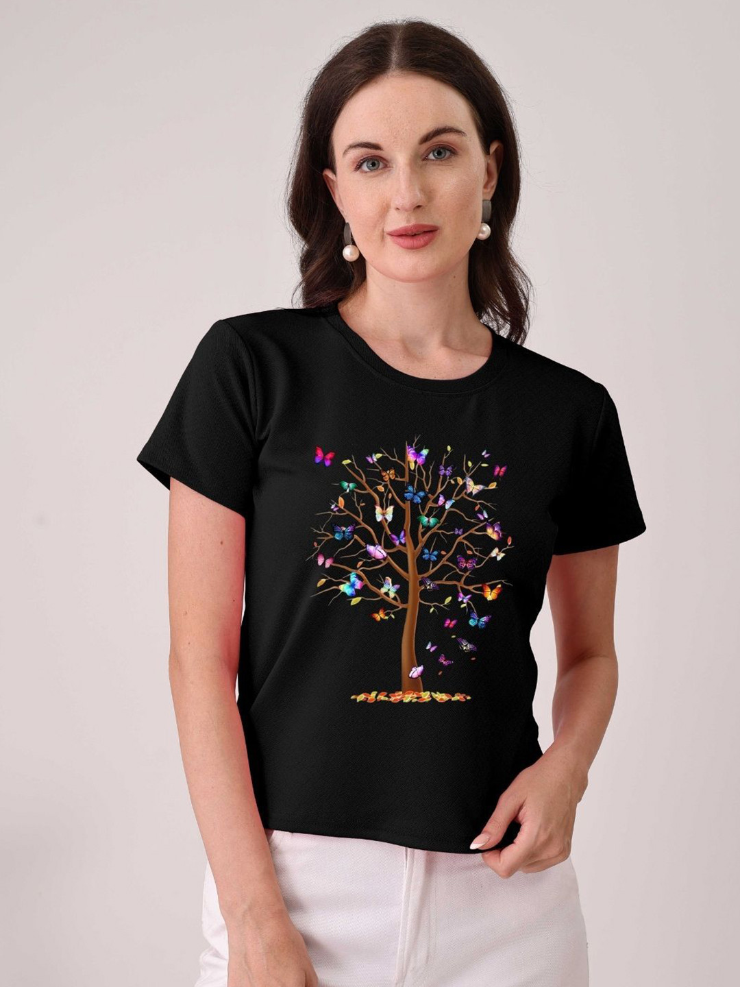 

Moda Rapido Women Printed T-shirt, Black