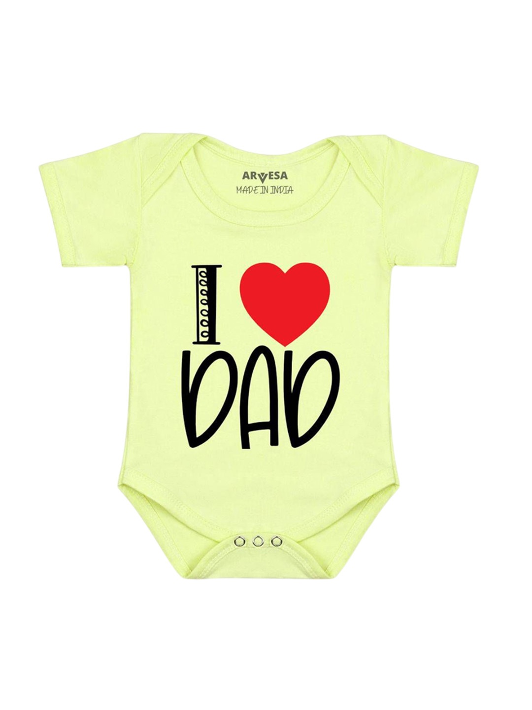 

Arvesa Kids I Love Dad Printed Romper, Yellow
