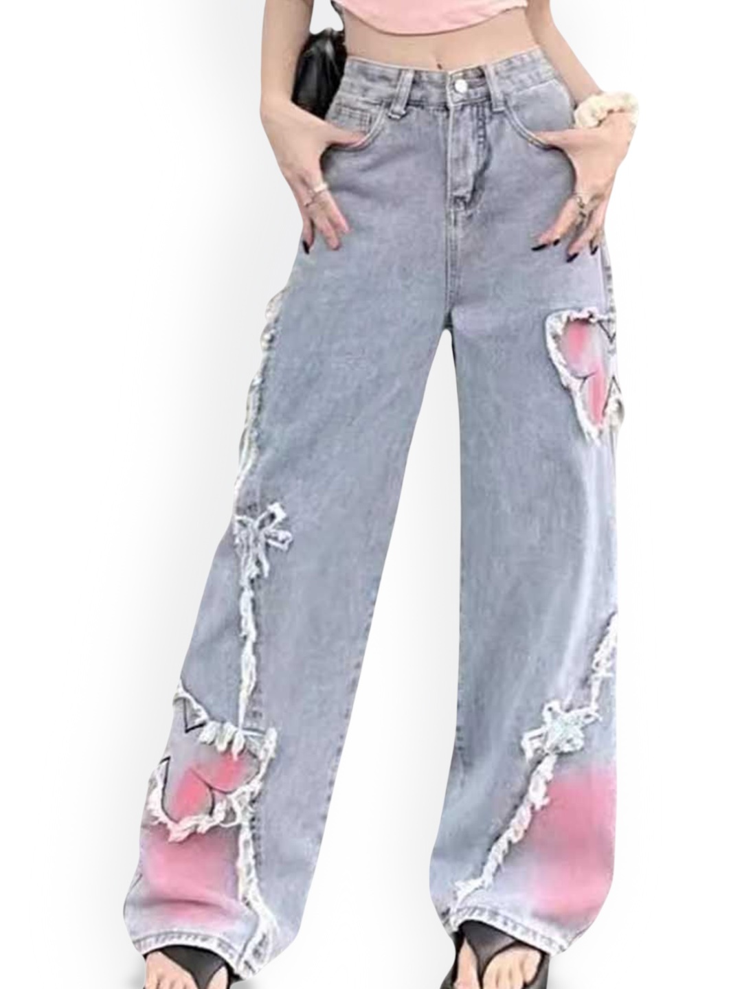 

StyleCast Women Highly Distressed Heavy Fade Jeans, Blue