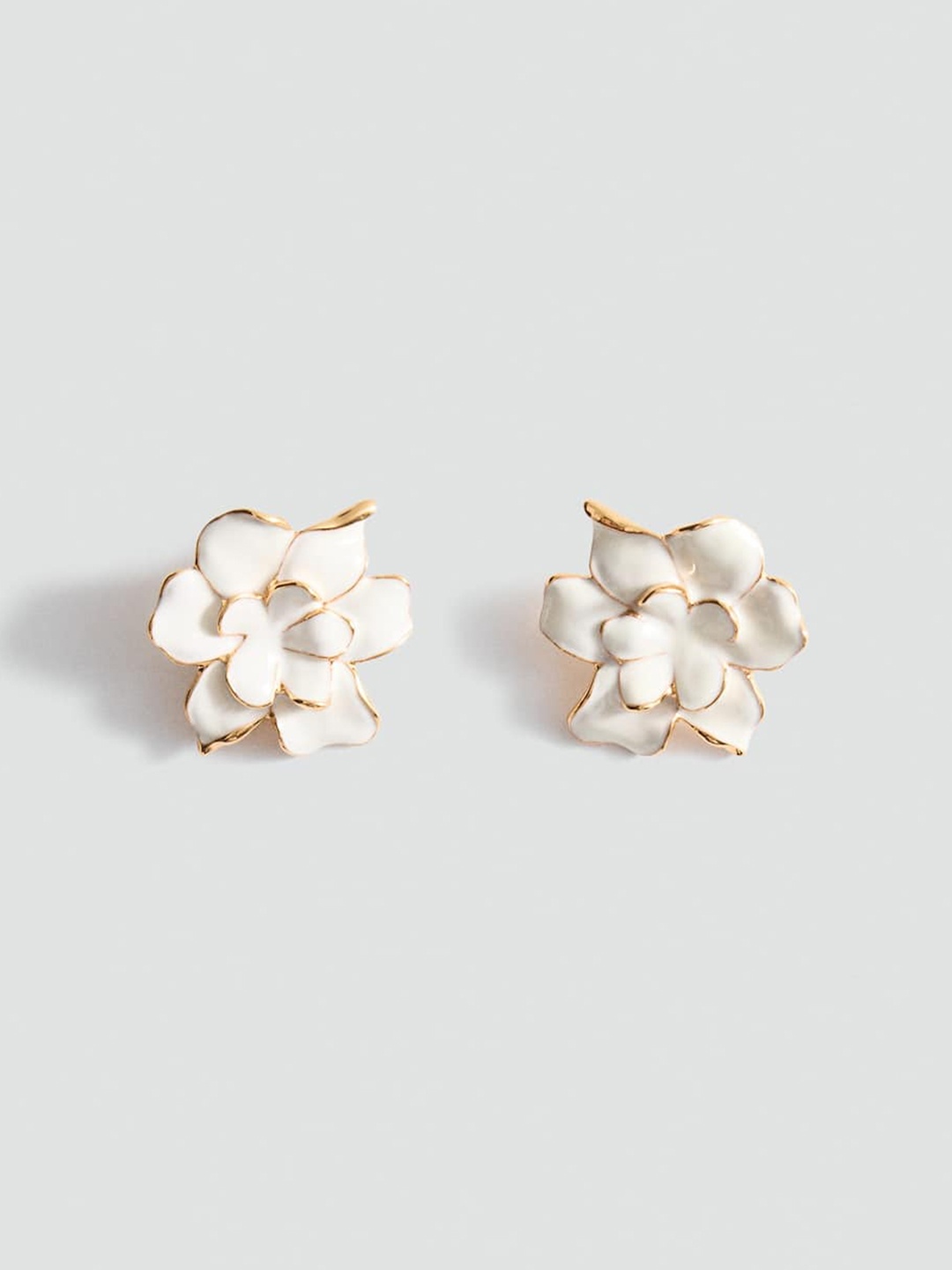 

MANGO Floral Shaped Studs, White