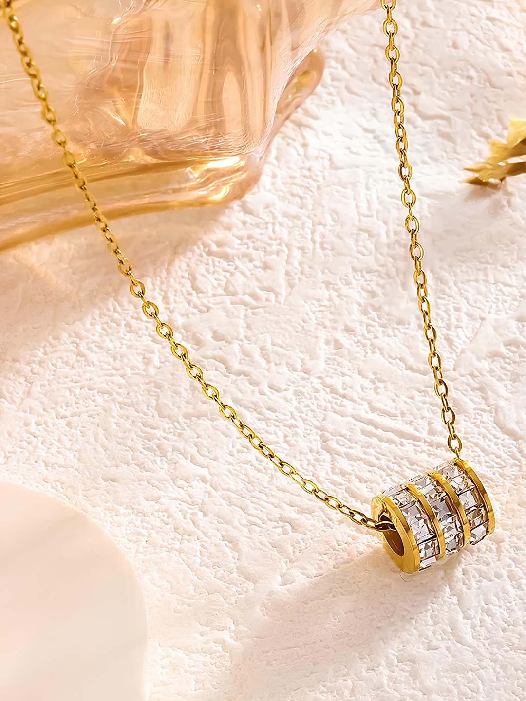 

KARISHMA KREATIONS Gold-Plated Circular Pendants with Chains