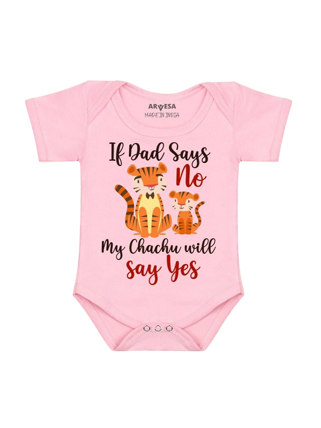 

Arvesa If Dad Say No My Chachu Printed Romper, Pink