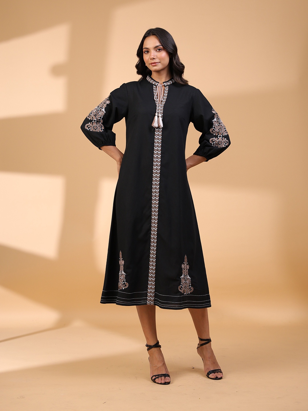 

STIL O STITCH A-Line Maxi Dress, Black