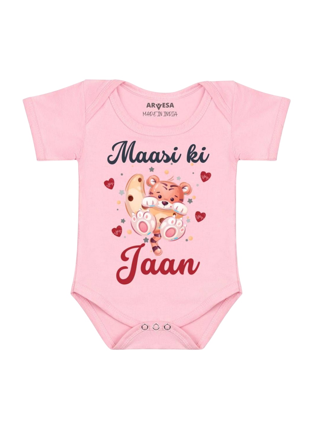 

Arvesa Kids Maasi Ki Jaan Printed Romper, Pink