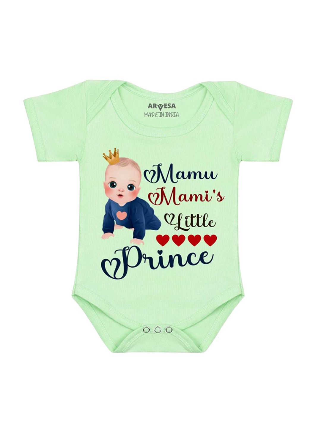 

Arvesa Mamu Mami'S Little Prince Printed Romper, Green