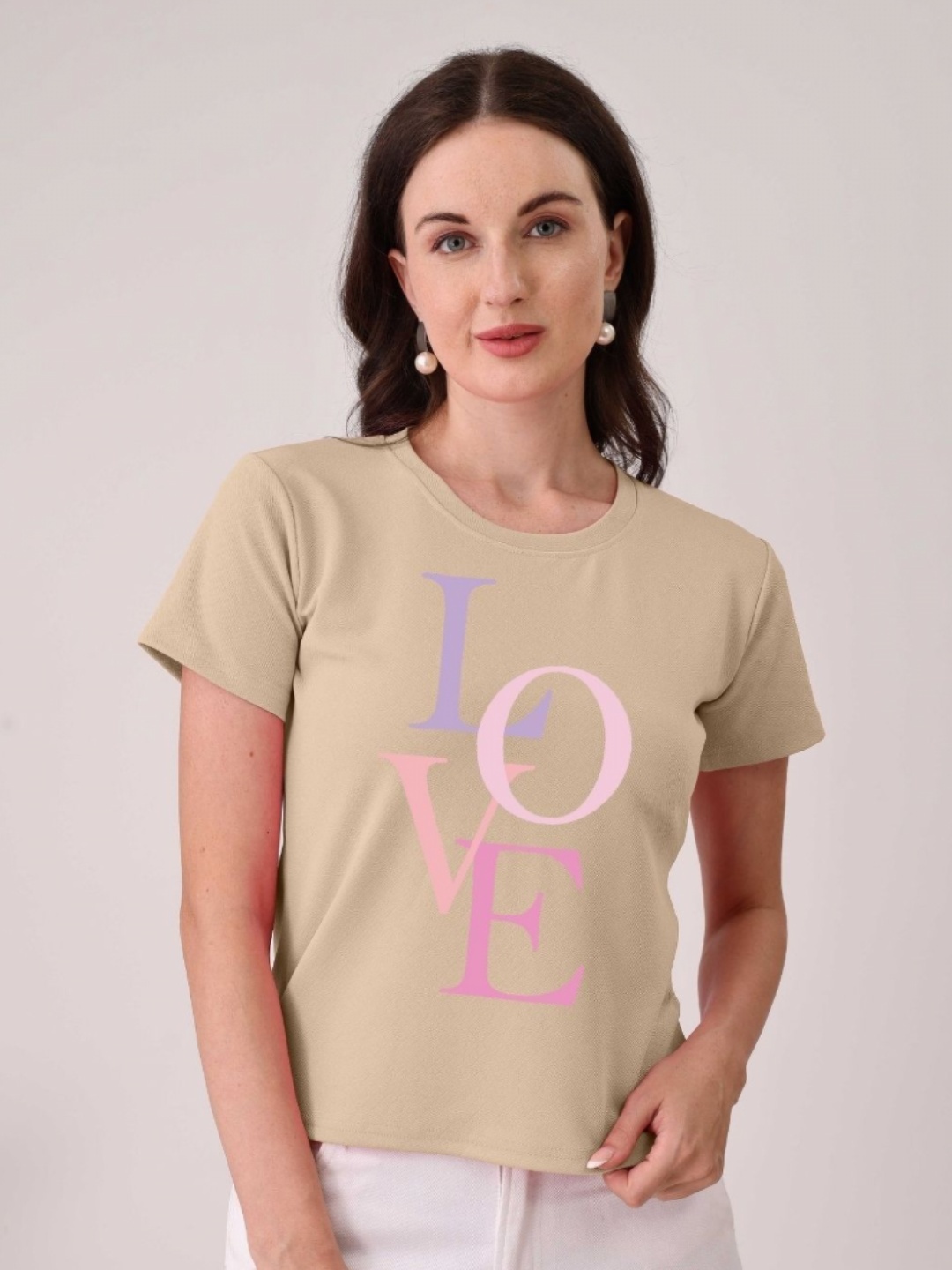 

Moda Rapido Women Printed T-shirt, Cream