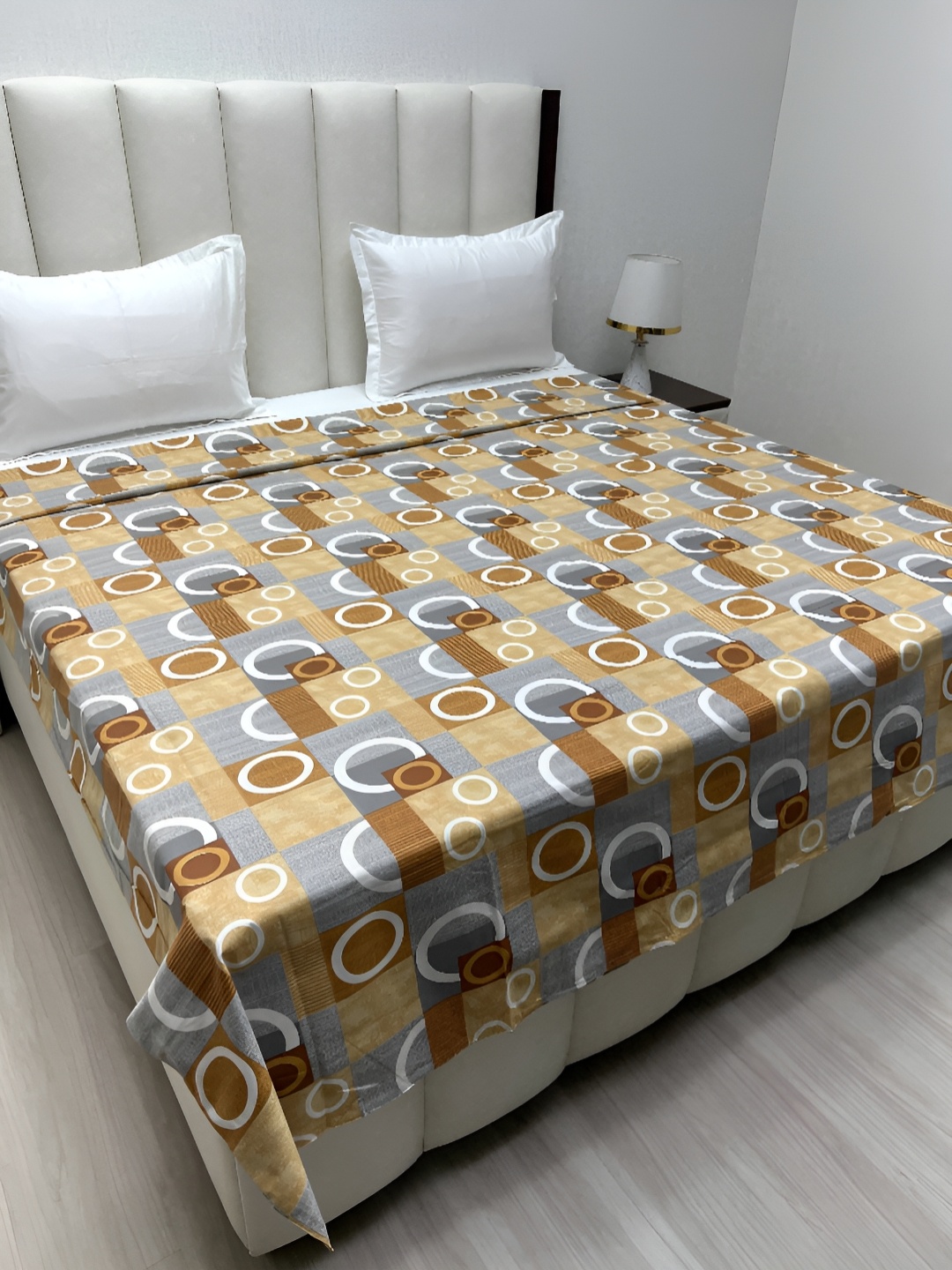 

Pure Decor Brown & Grey Printed Pure Cotton 260 TC King Size Duvet Cover