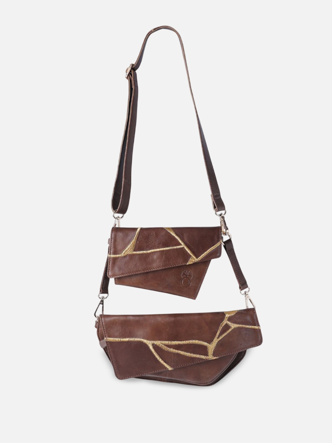 

Econock Leather Structured Sling Bag, Tan