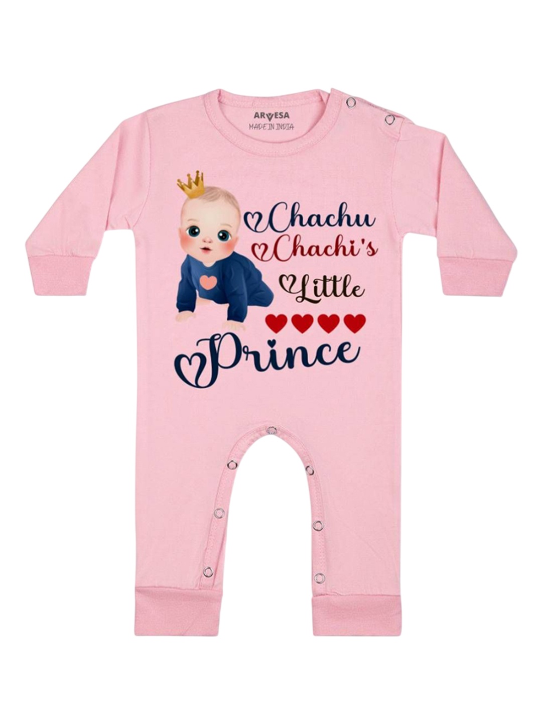 

Arvesa Kids Chachu Chachi'S Little Prince Printed Baby Romper, Pink