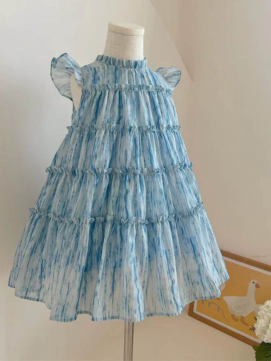 

Xsole Print A-Line Dress, Blue
