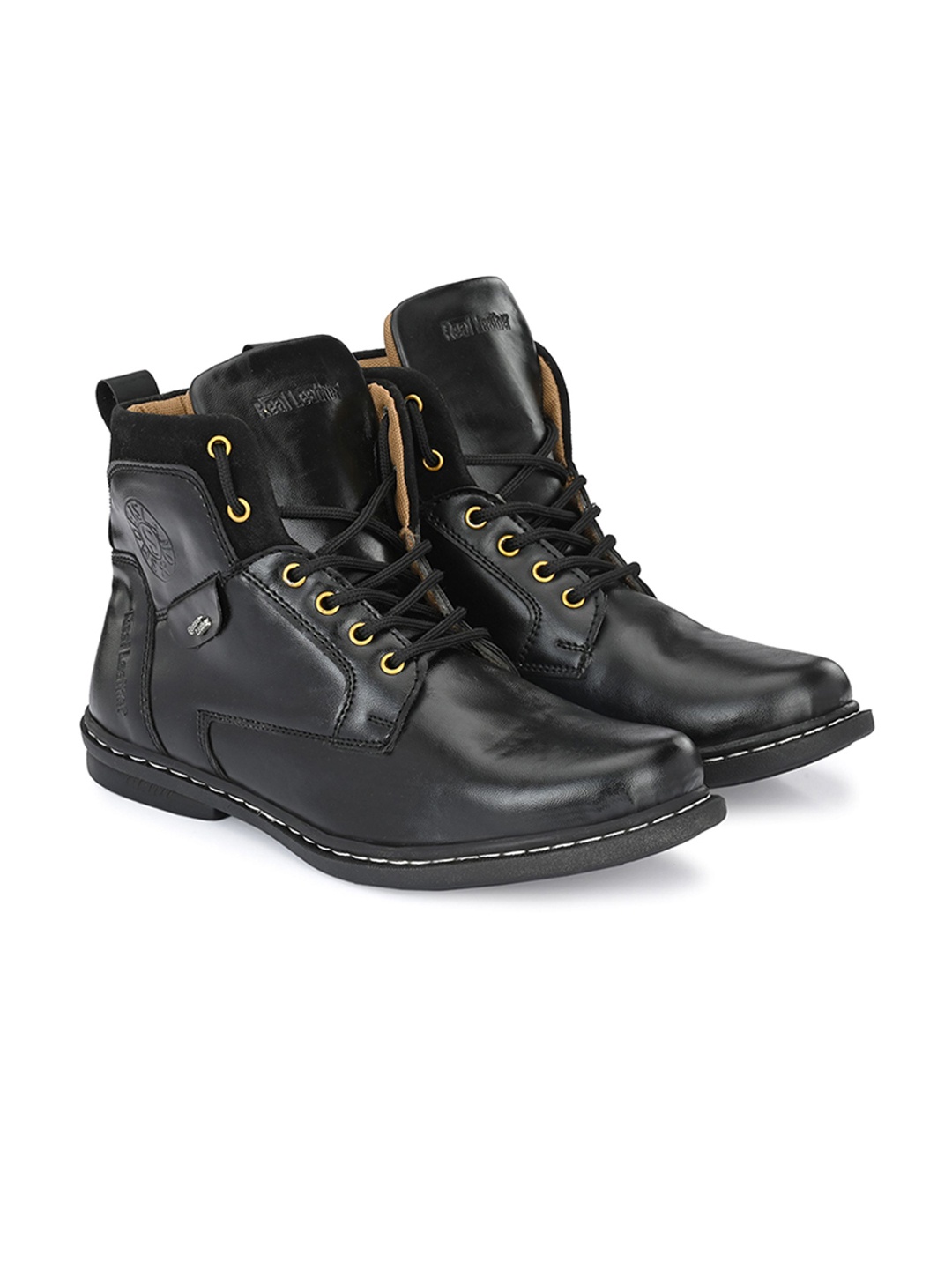 

Shoe Island Robust-X Men Lace-Up High Ankle Casual Regular Boots, Black