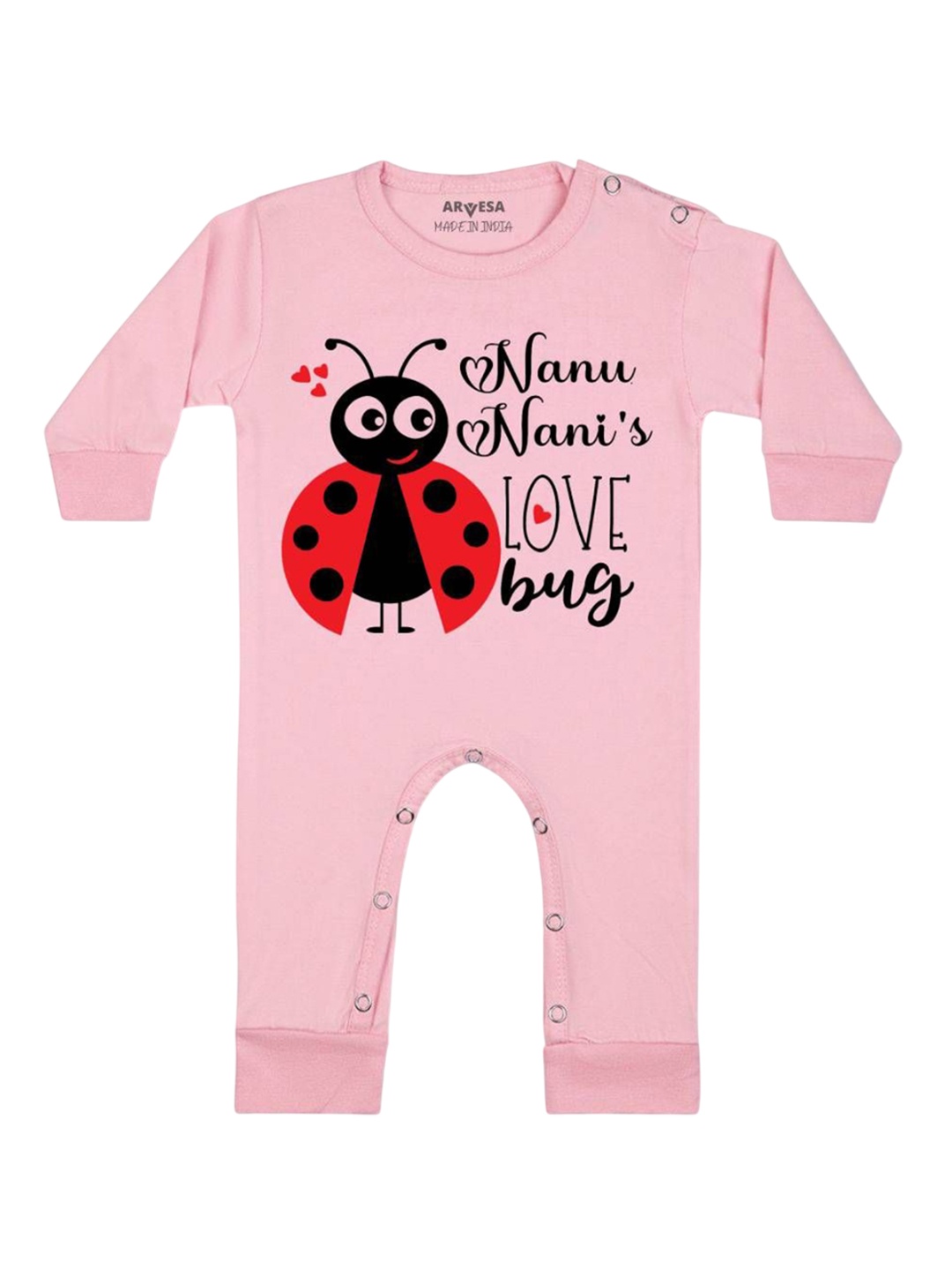 

Arvesa Kids Printed Baby Romper, Pink