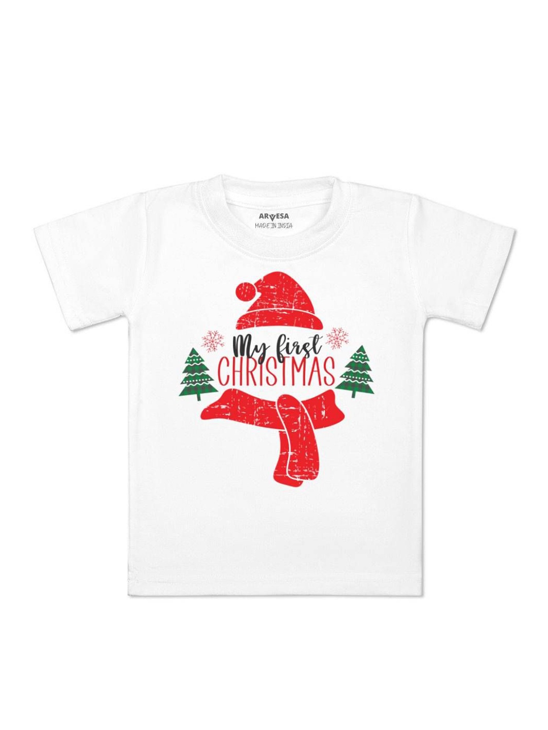 

Arvesa First Christmas Printed Kids Unisex T-shirt, White