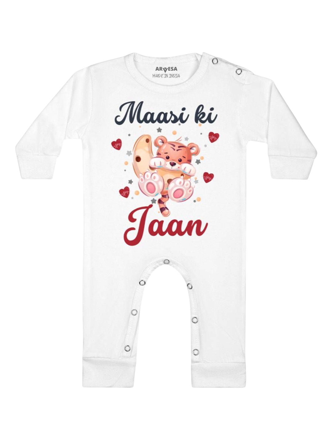 

Arvesa Kids Maasi Ki Jaan Printed Baby Romper, White
