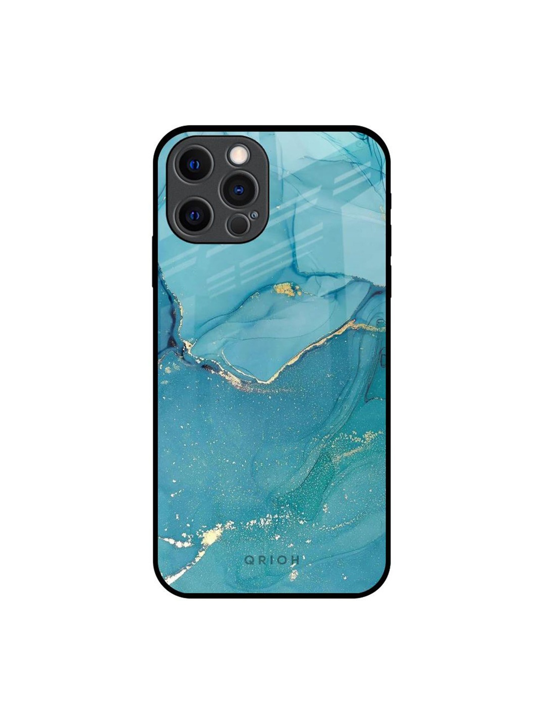 

QRIOH Floral Printed iPhone 12 Pro Back Case Mobile Accessories, Blue