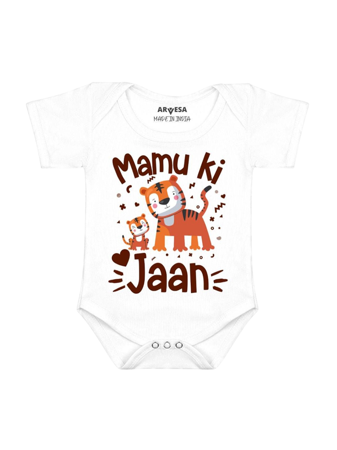 

Arvesa Mamu Ki Jaan Printed Romper, White