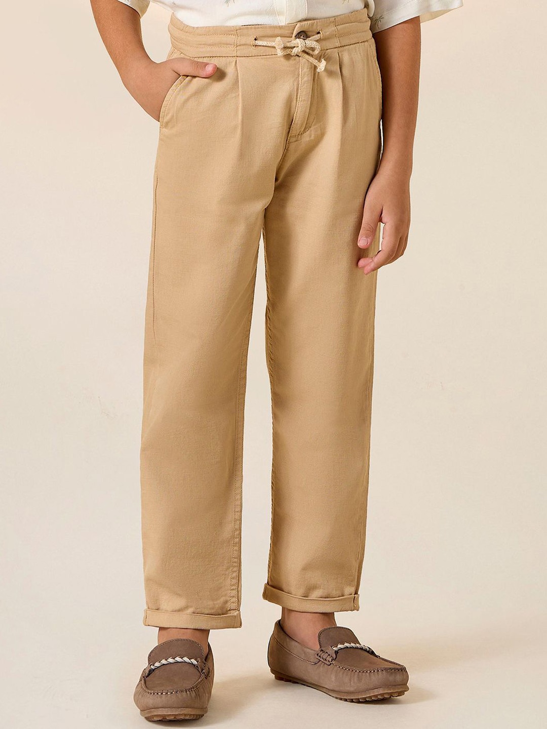 

Juniors by Babyshop Boys Pleated Trousers, Beige