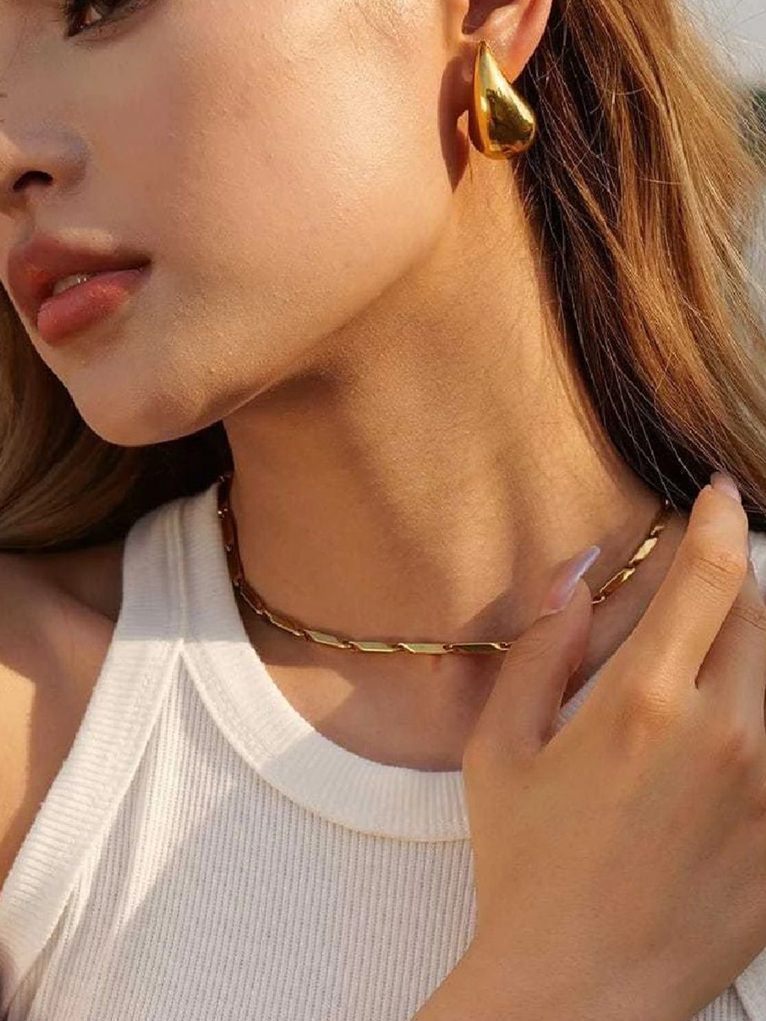 

Crazy Fashion Unisex Stainless Steel Gold-Plated Minimal Chain