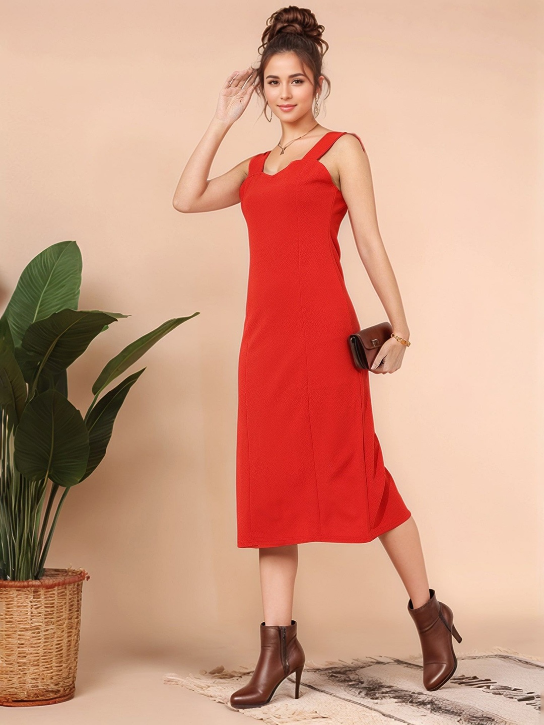 

Mast & Harbour Bodycon Midi Dress, Red