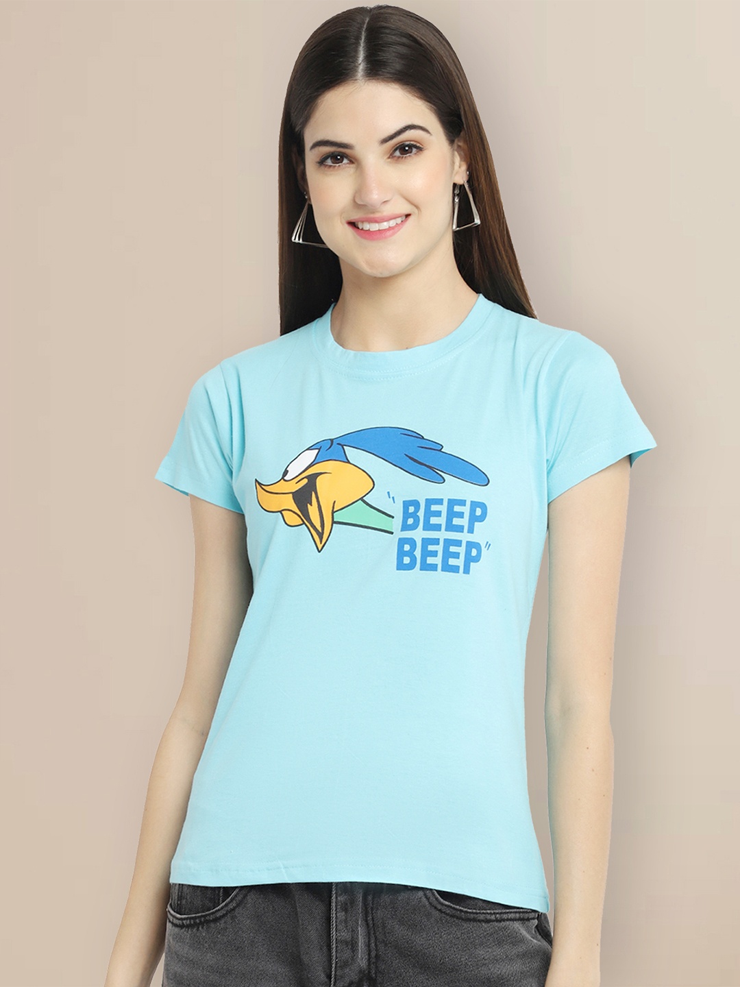 

Metronaut Women Typography Printed T-shirt, Blue