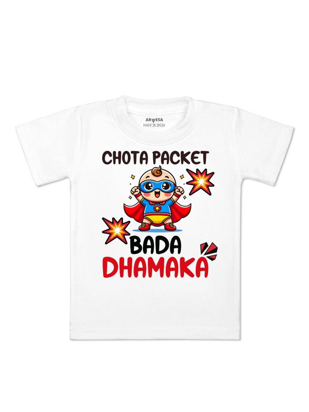 

Arvesa First Diwali Printed Kids Unisex T-shirt, White