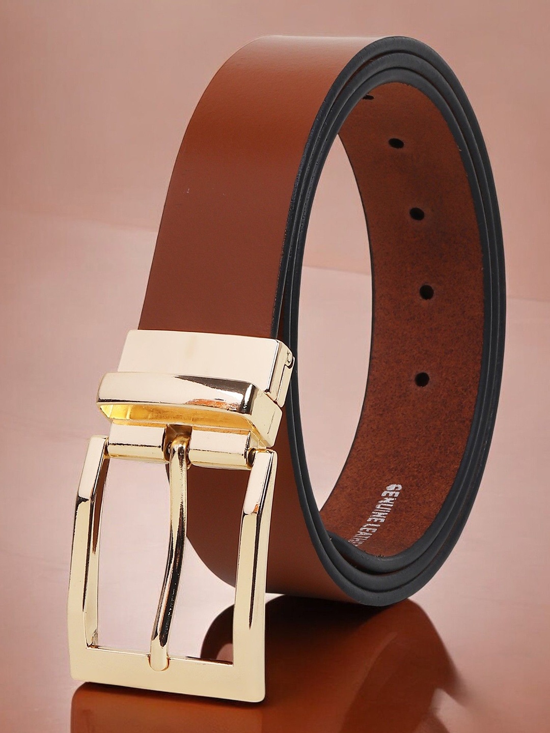 

Metronaut Men Leather Formal Belt, Tan