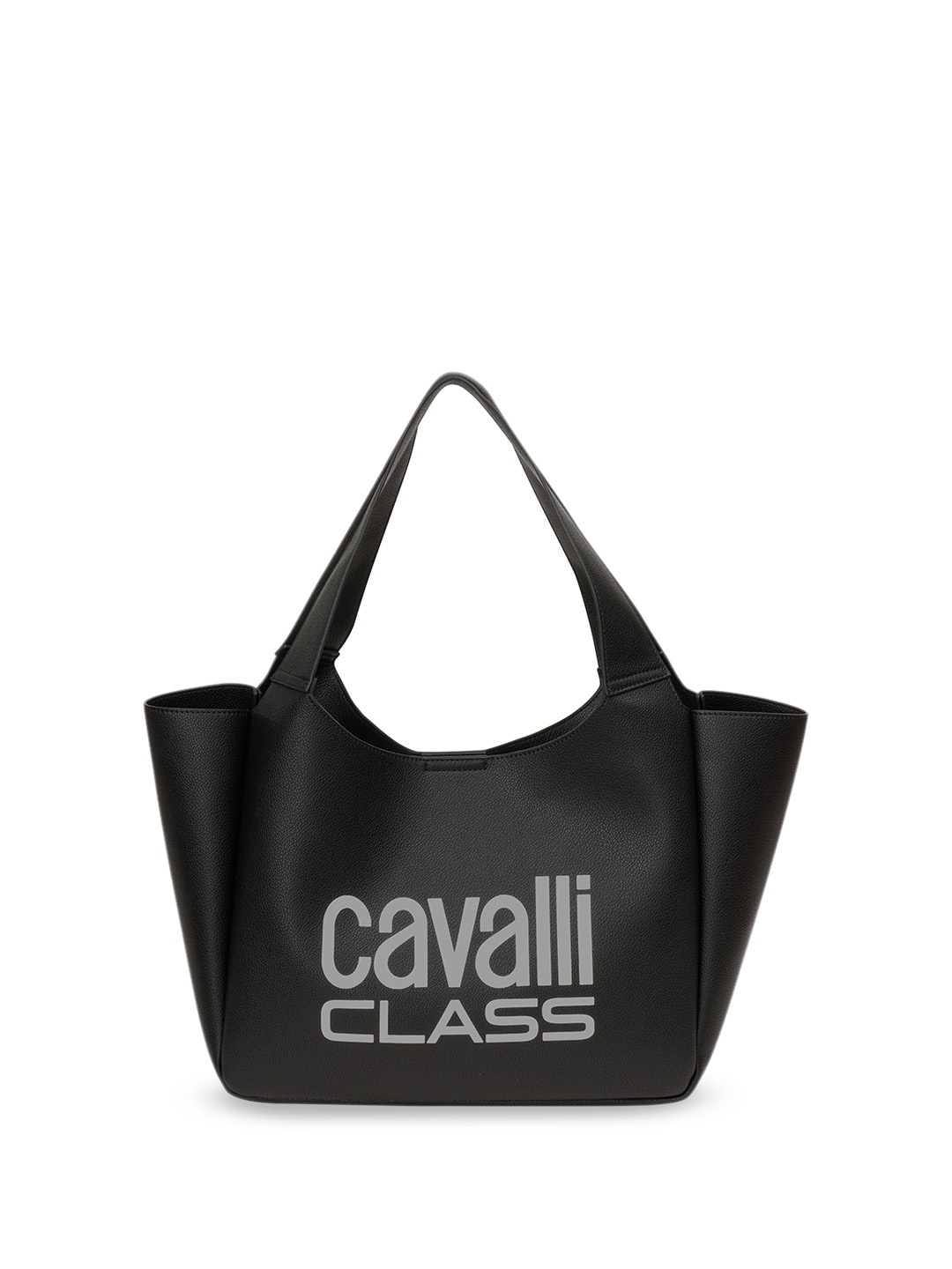 

Cavalli Class Shopper Tote Bag with Applique, Black