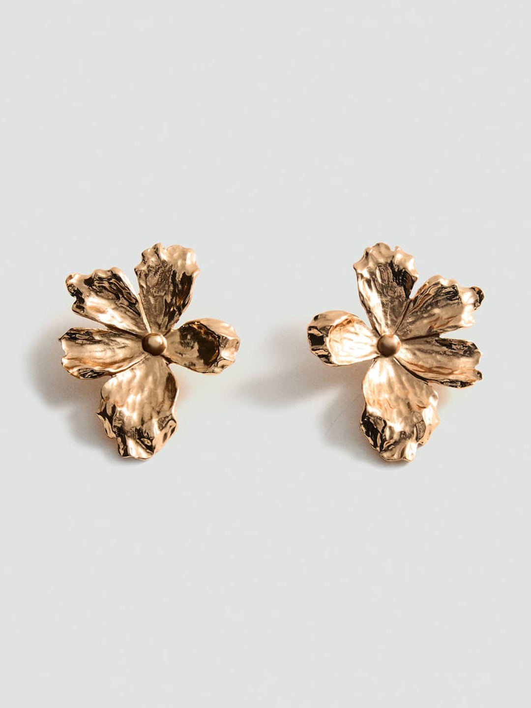 

MANGO Floral Stud Earrings, Gold