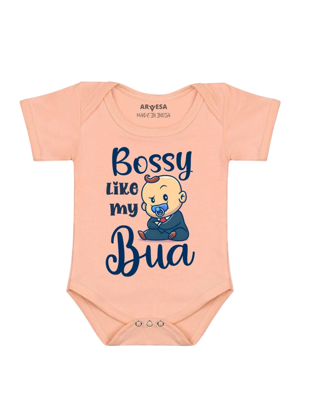 

Arvesa Infants Kids Printed short sleeves Romper, Peach