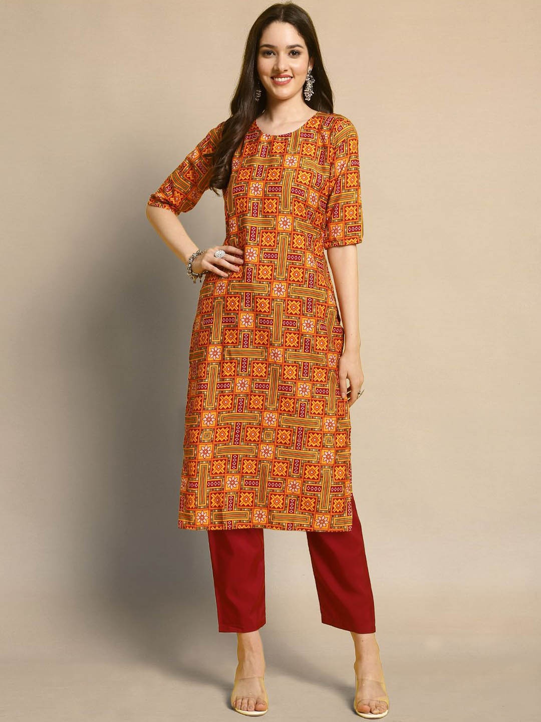 

Moda Rapido Ethnic Motifs Printed Kurta with Trouser, Yellow