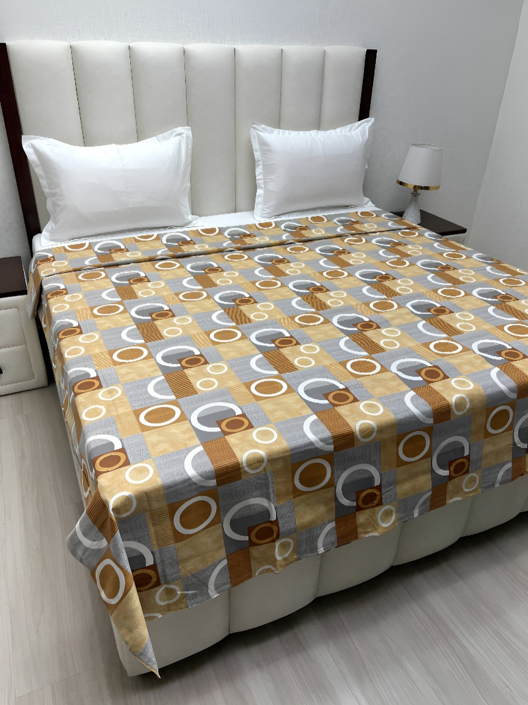 

Pure Decor Brown & Grey Printed Pure Cotton 260 TC King Size Duvet Cover