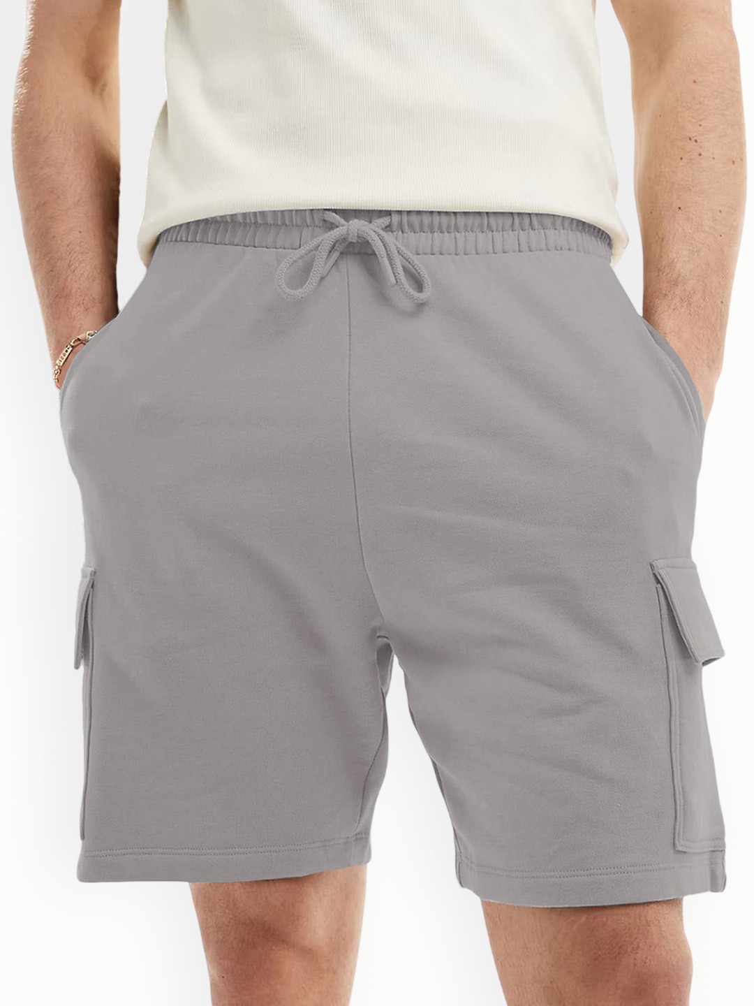 

SZN Men Cotton Cargo Shorts, Grey