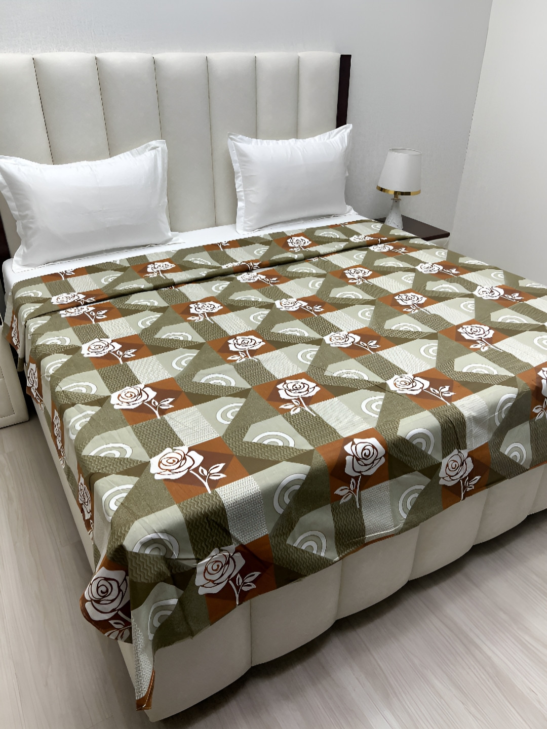 

Pure Decor Green & Brown Printed Pure Cotton King SizeDuvetCover