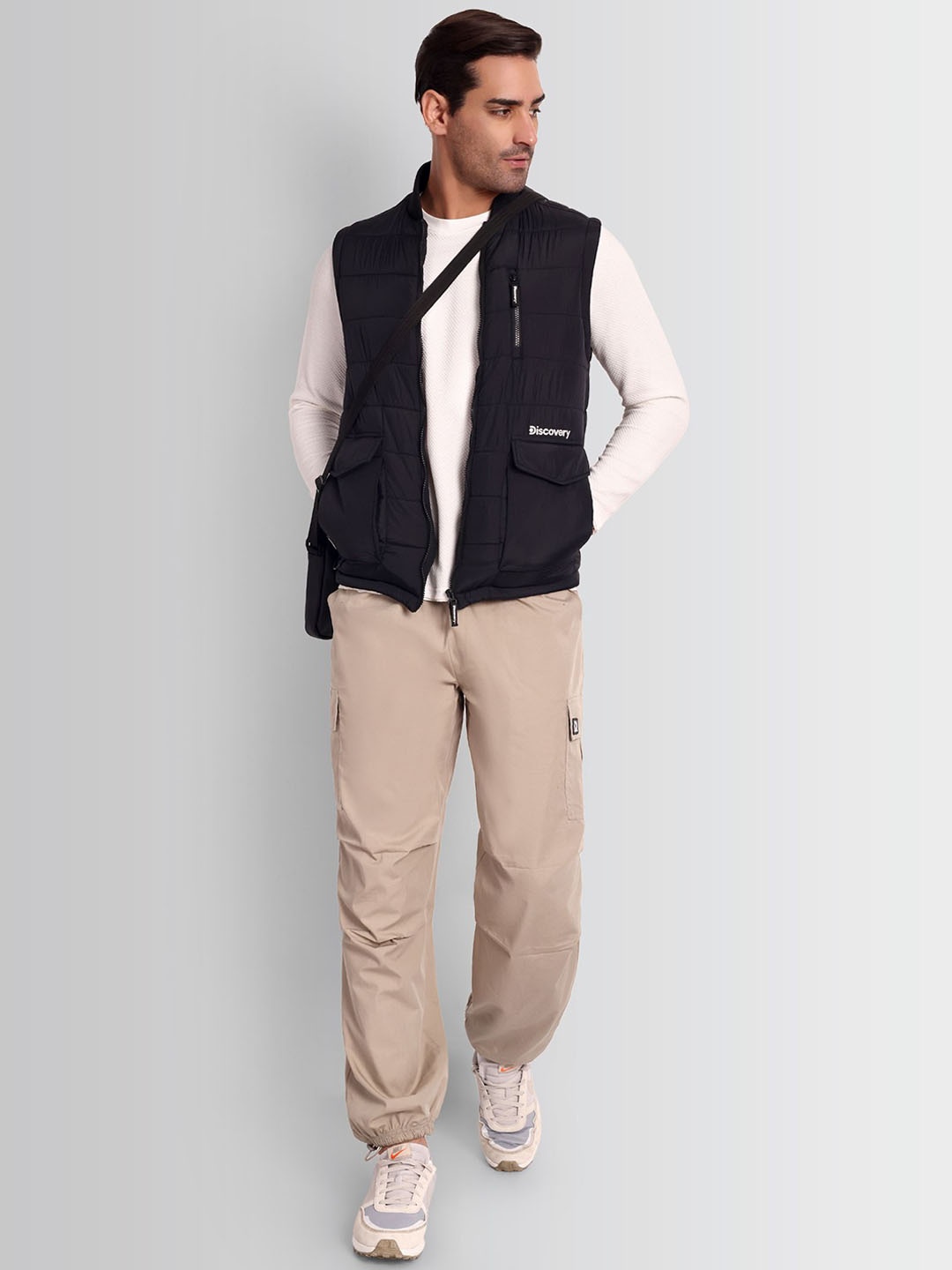 

DCYPHR Men Longline Quilted Jacket, Black