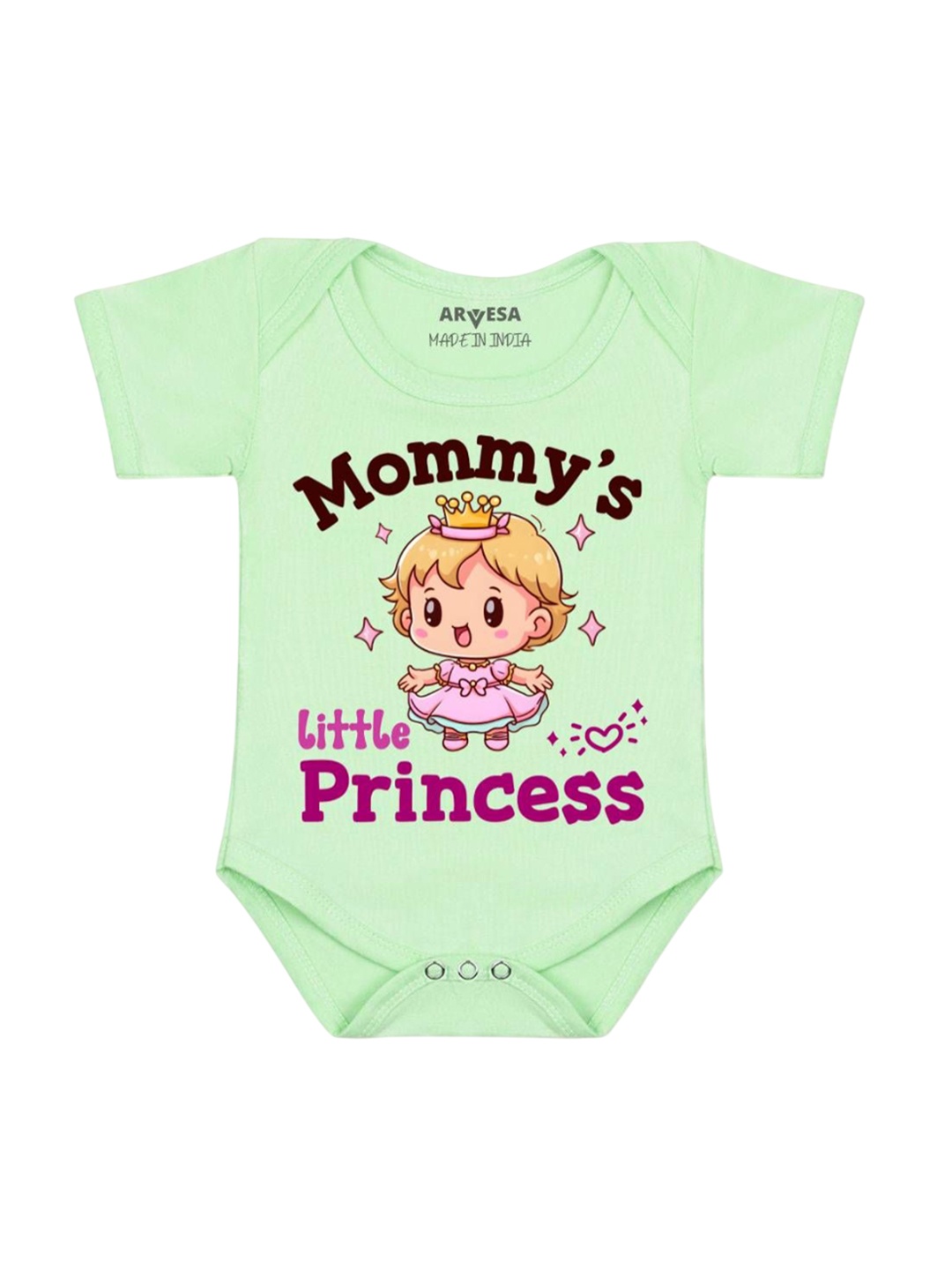 

Arvesa Mommy Little Prince Printed Romper, Green