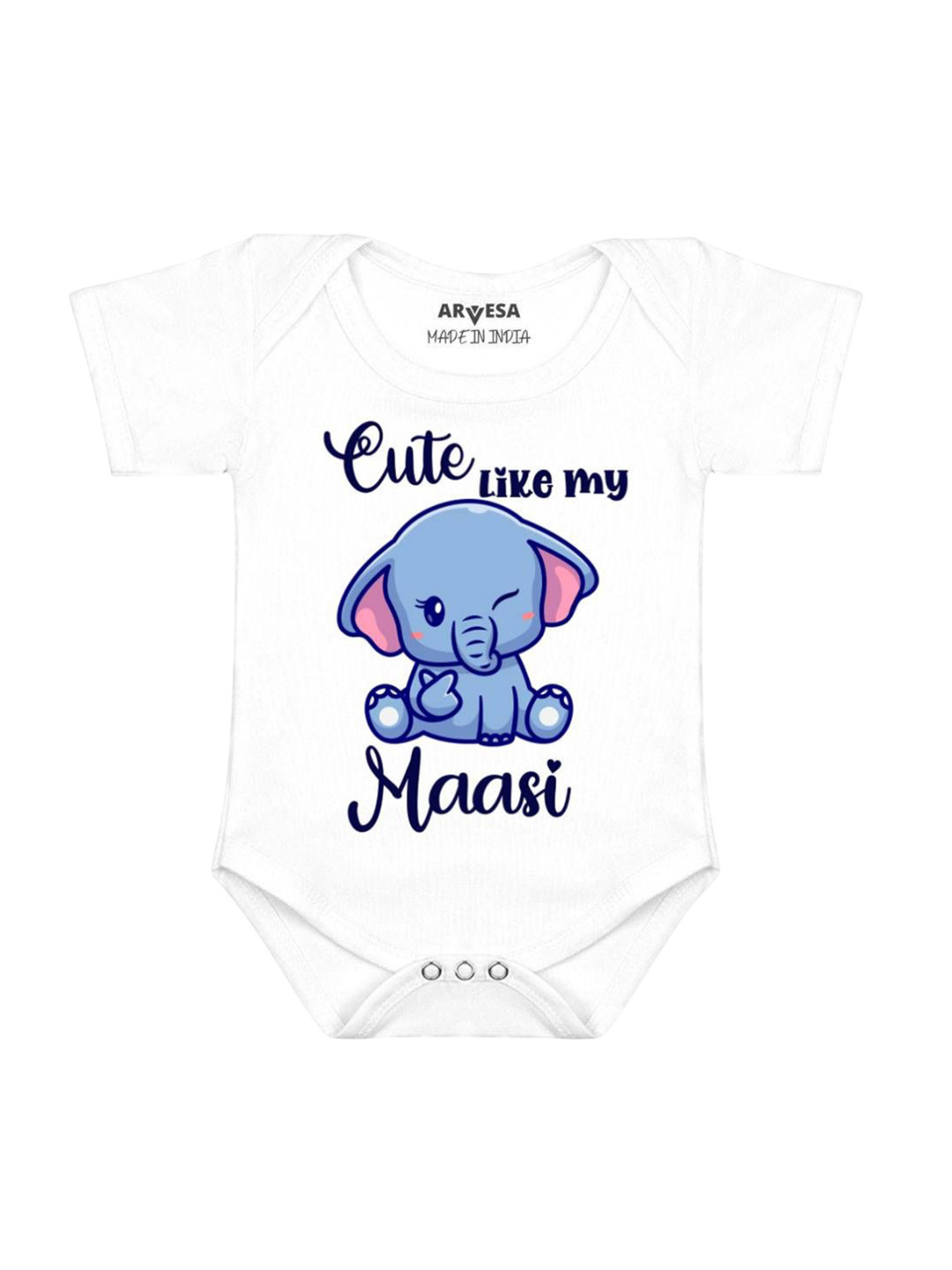 

Arvesa Cute Like My Maasi Printed Romper, White