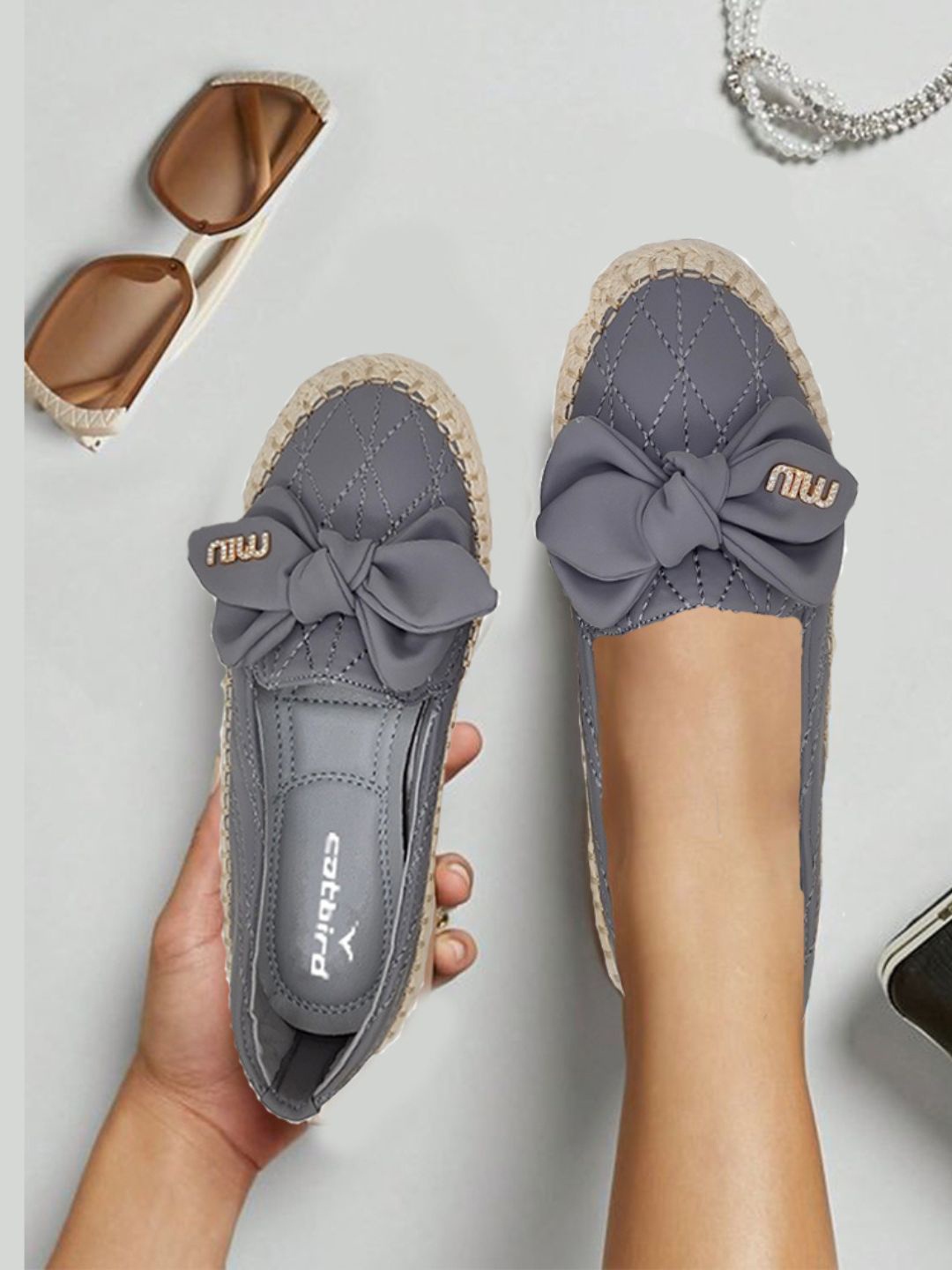 

CATBIRD Women Espadrilles Casual Shoes, Grey