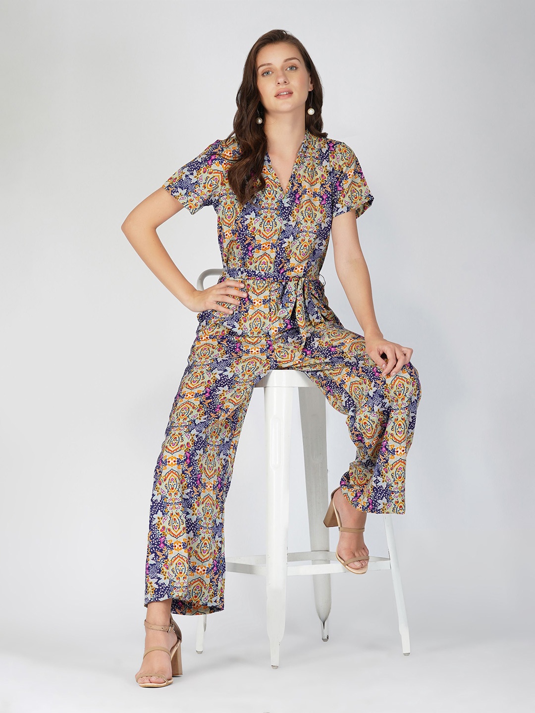 

Street22 Printed Basic Jumpsuit, Blue