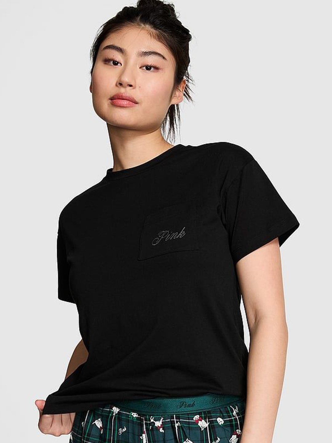 

Victoria's Secret PINK Pure Cotton Bling Lounge T-Shirt, Black