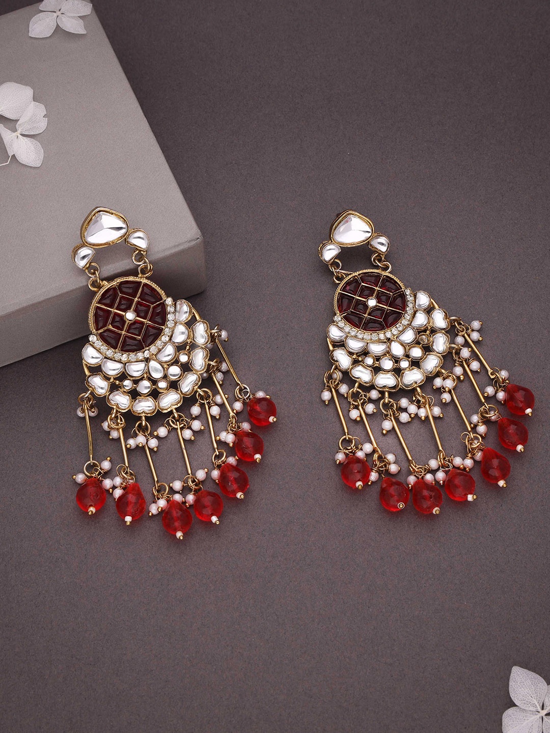 

Lyriss Gold-Plated Artificial Beads Contemporary Jhumkas