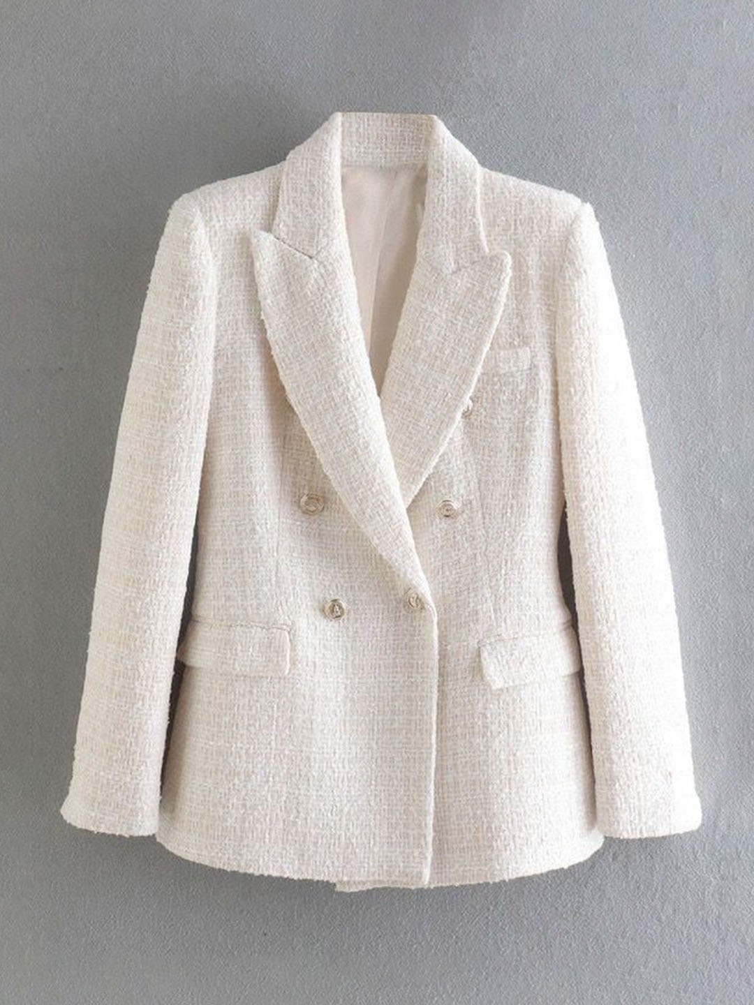 

Alamode By Akanksha Deborah Statement Tweed Formal Blazer, White