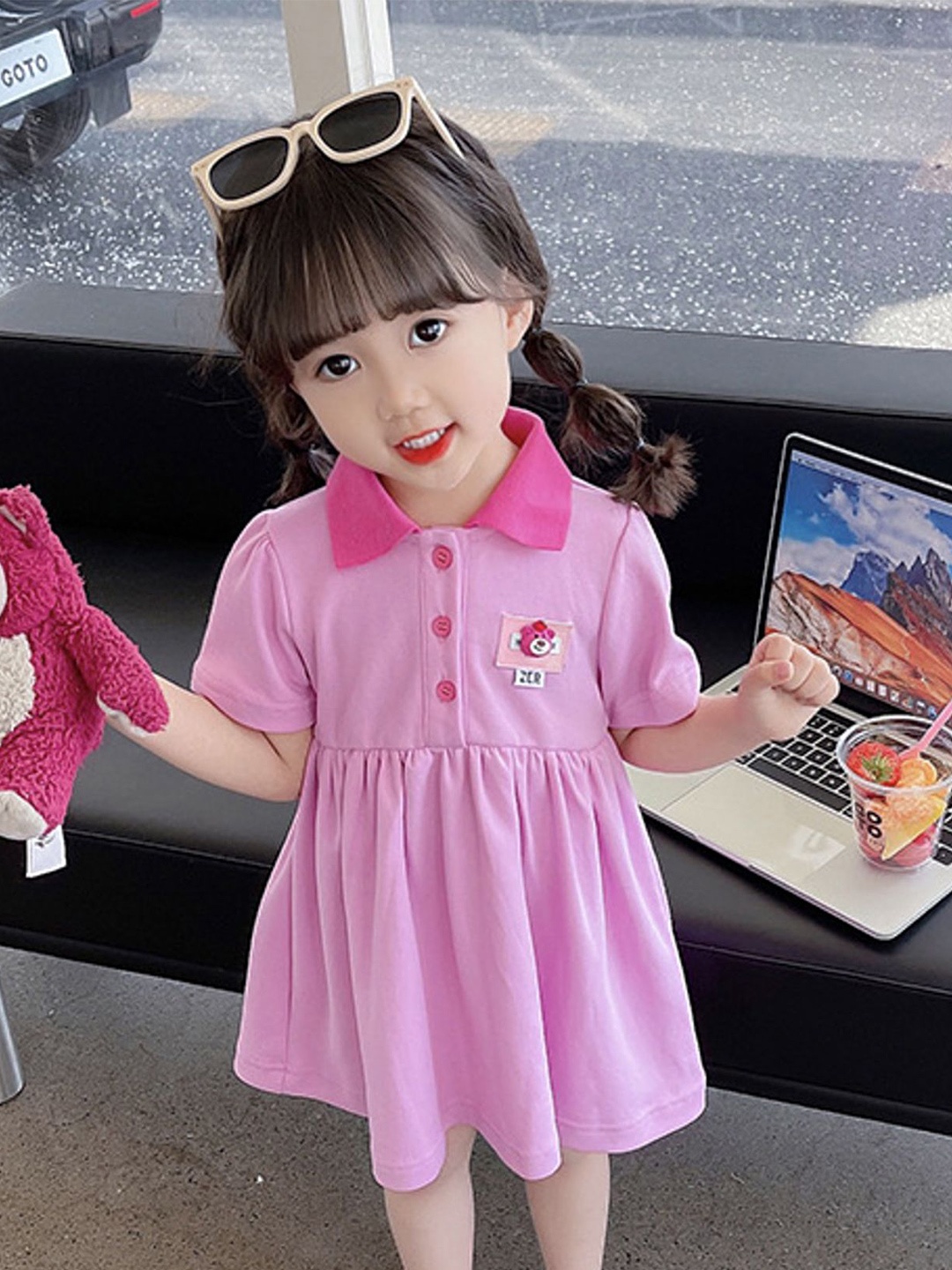 

LULU & SKY Peplum Dress, Pink