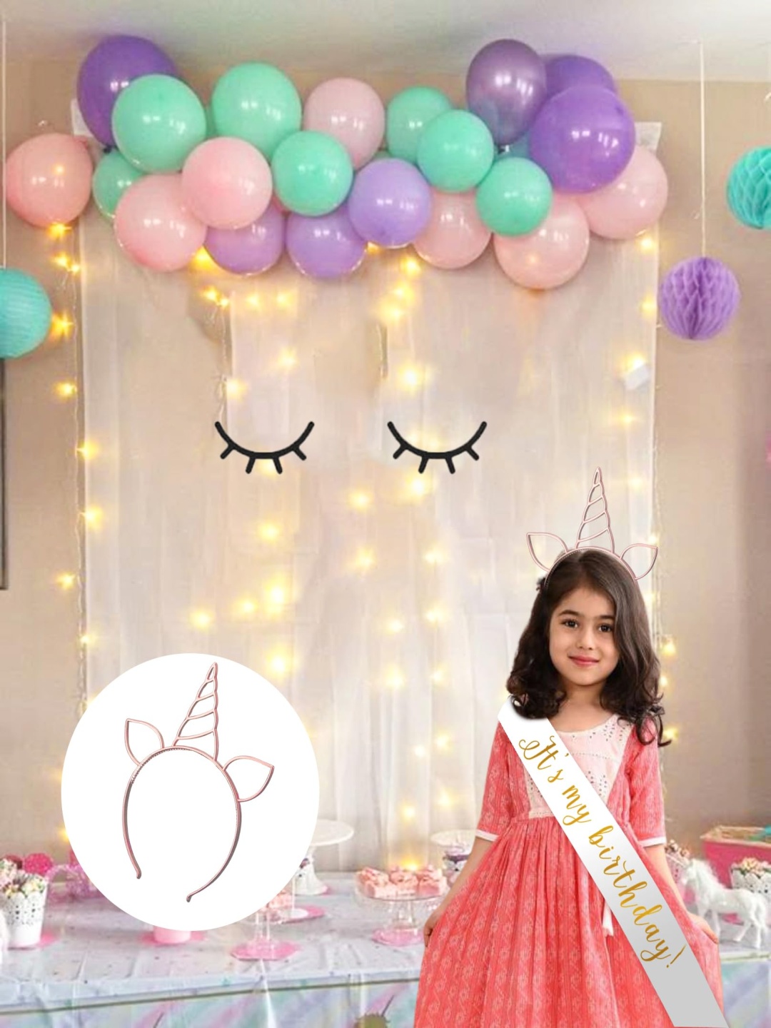 

Special You 56Pcs Pink & Green Birthday Decor
