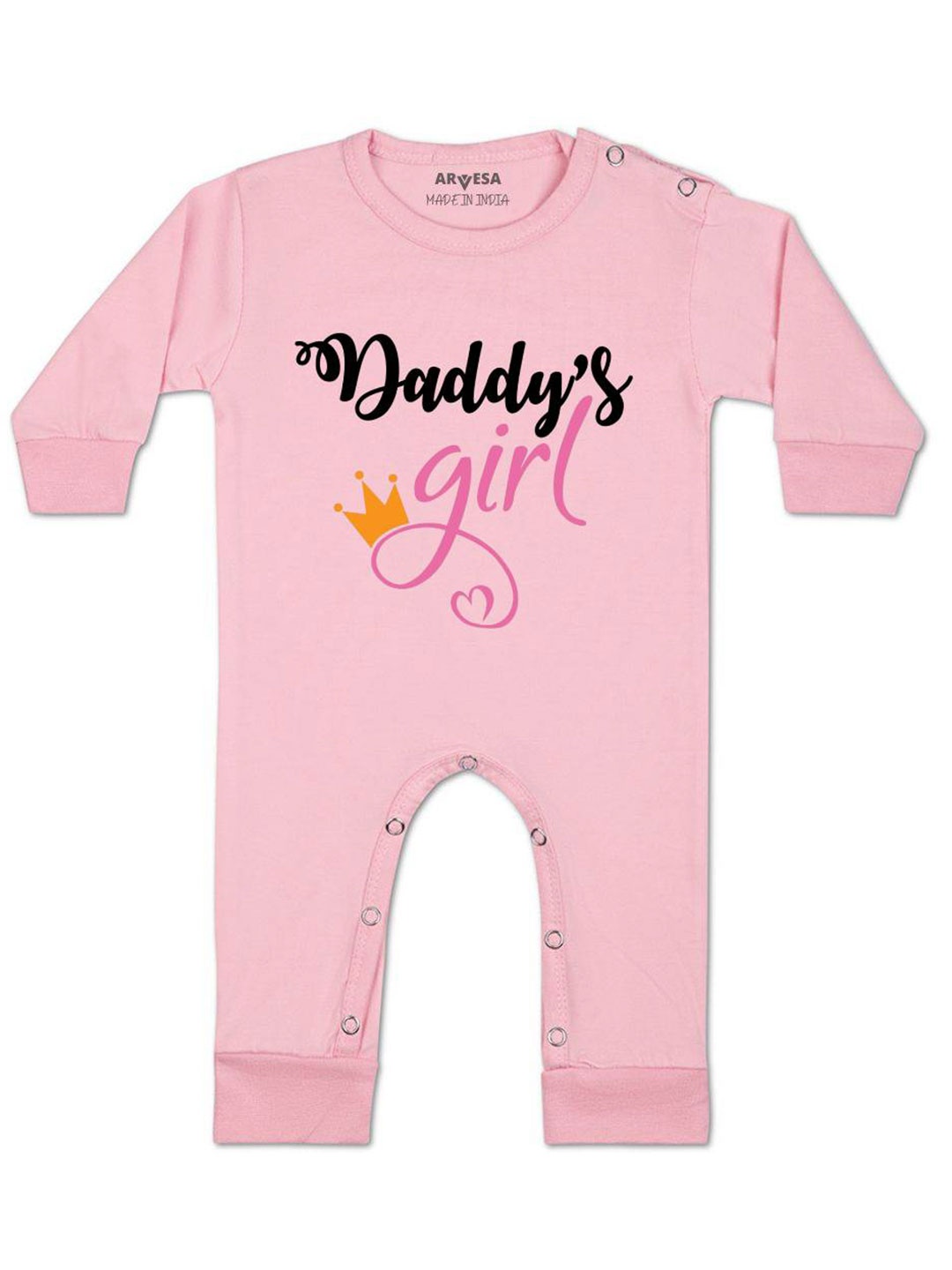 

Arvesa Kids Daddy Girl Printed Baby Romper, Pink