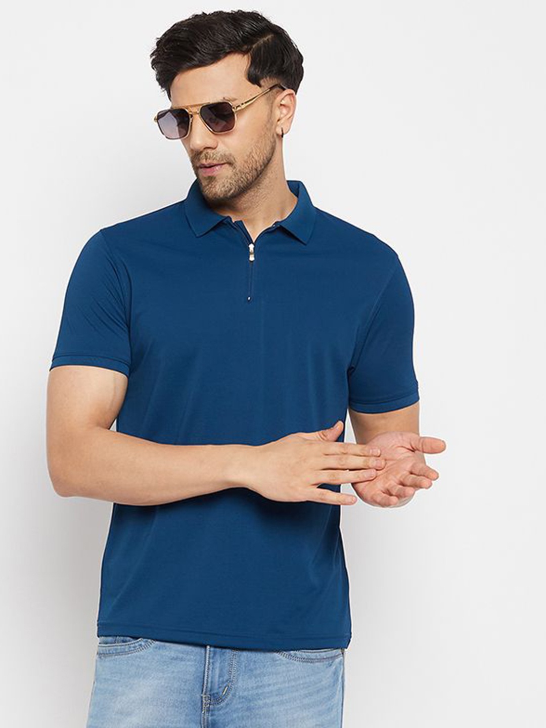 

98 Degree North Men Polo Collar T-shirt, Teal