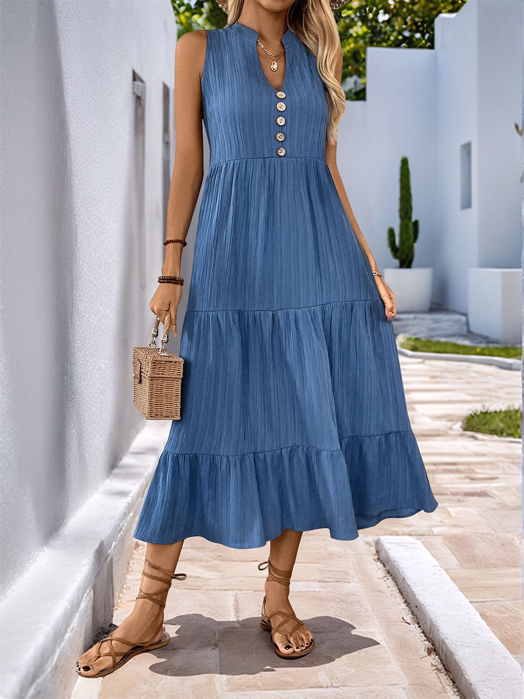 

StyleCast x Revolte A-Line Midi Dress, Blue