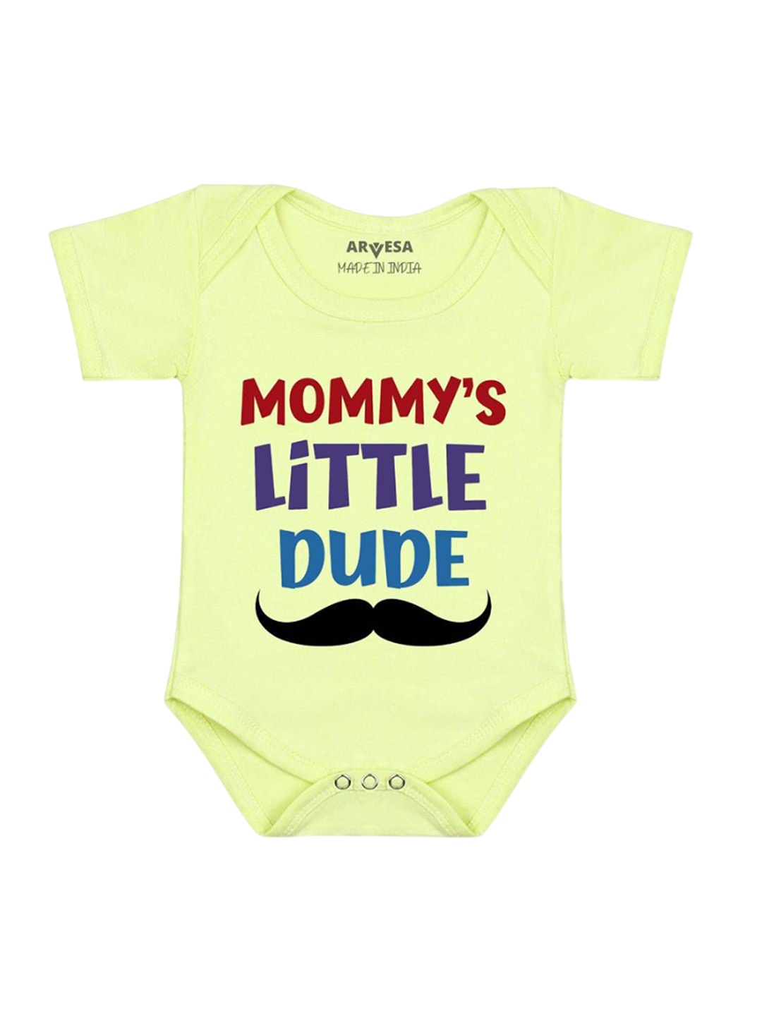 

Arvesa Kids Mommy Little Dude Printed Romper, Yellow