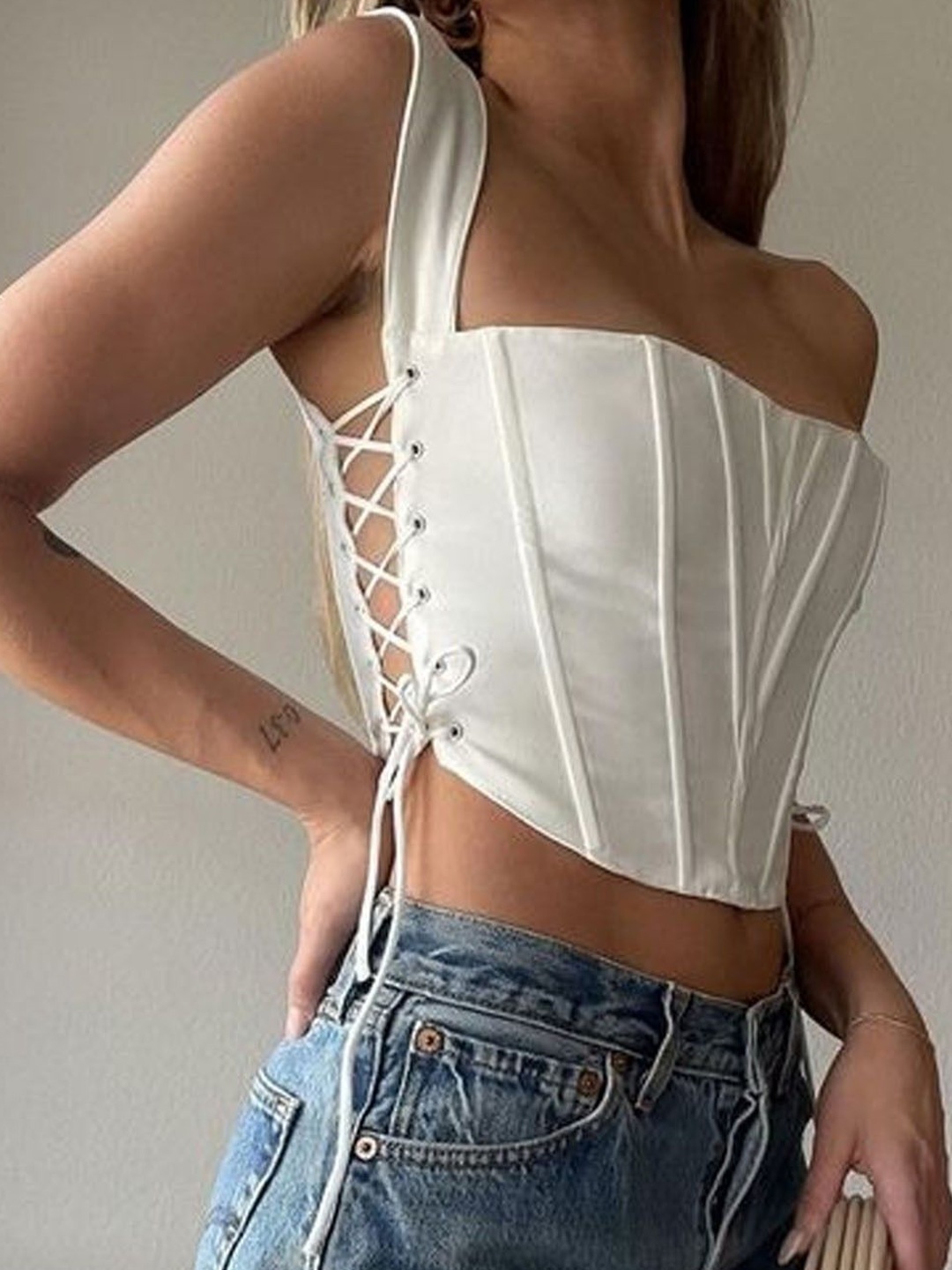

Street Style Store Crop Top, White
