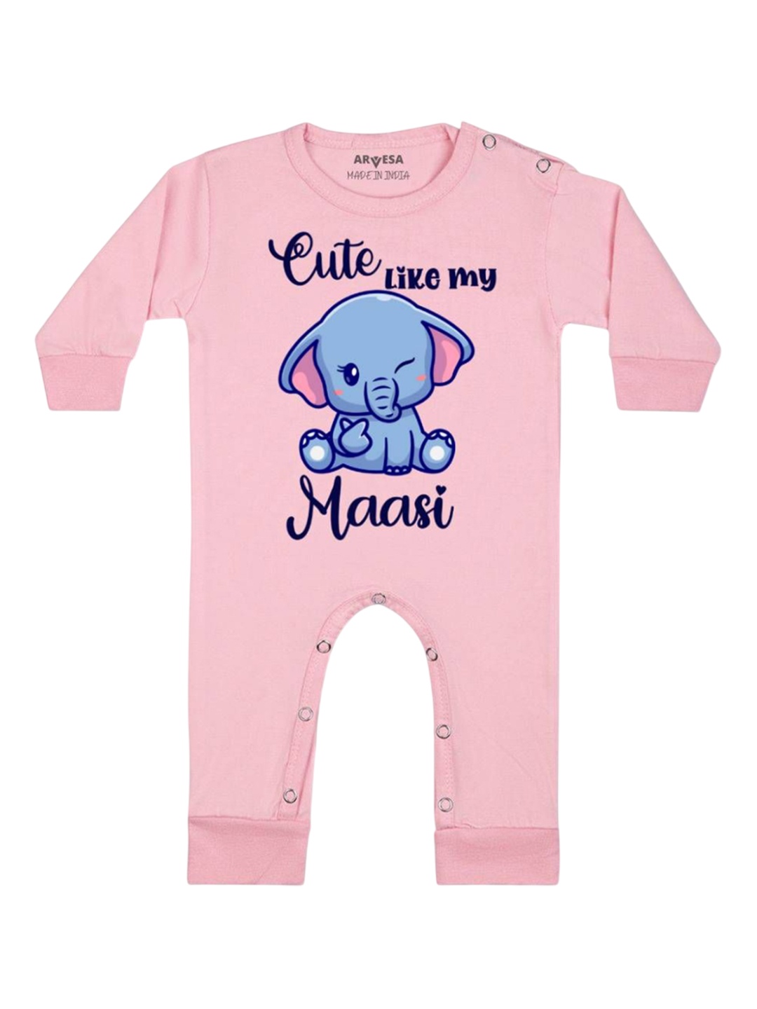 

Arvesa Kids Cute Like My Maasi Printed Baby Romper, Pink